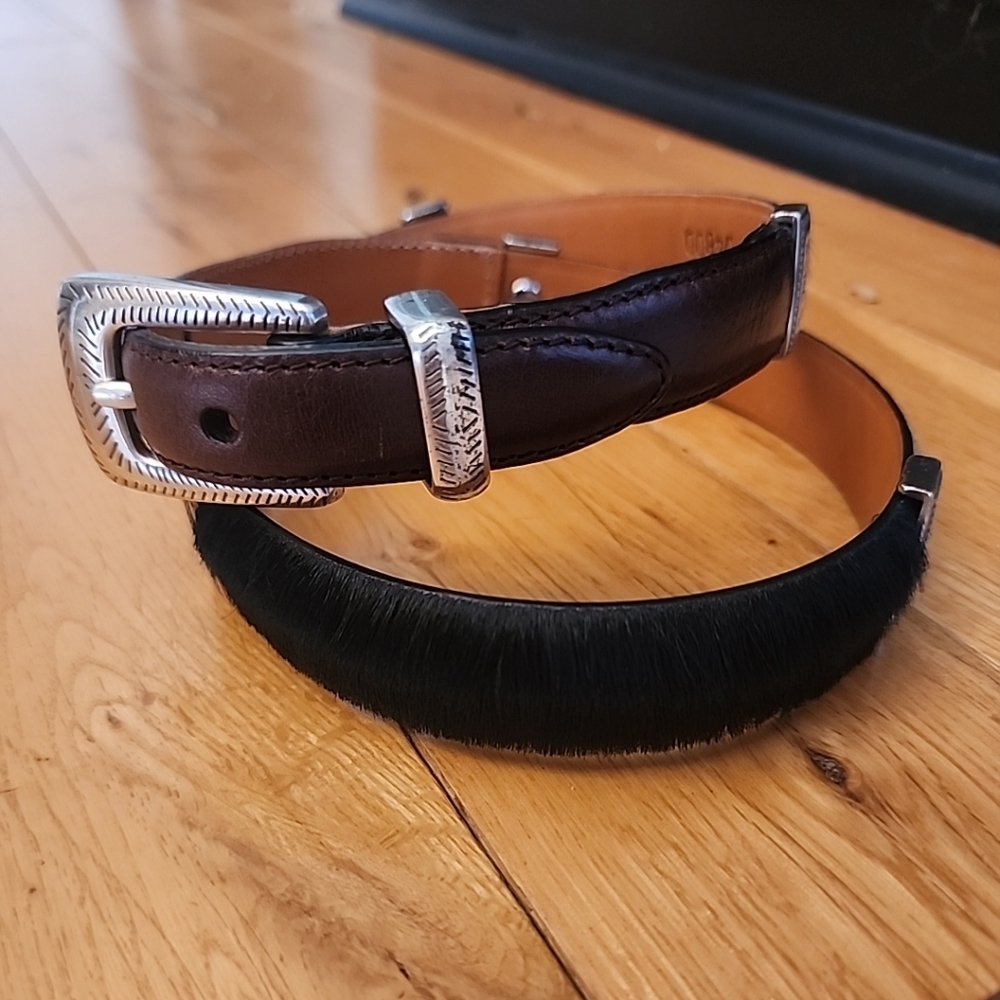 Brighton Womans Belt Cow Calf Hair & Leather Multi Colour Q4800 M / L 32 NWOT